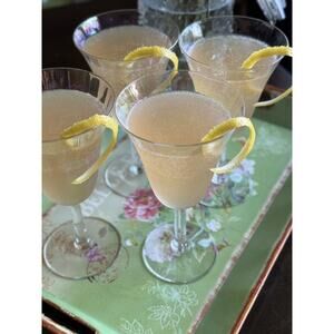 Vintage Champagne Glasses, Iridescent, Paneled, Parfait Style, Wine Water Goblet